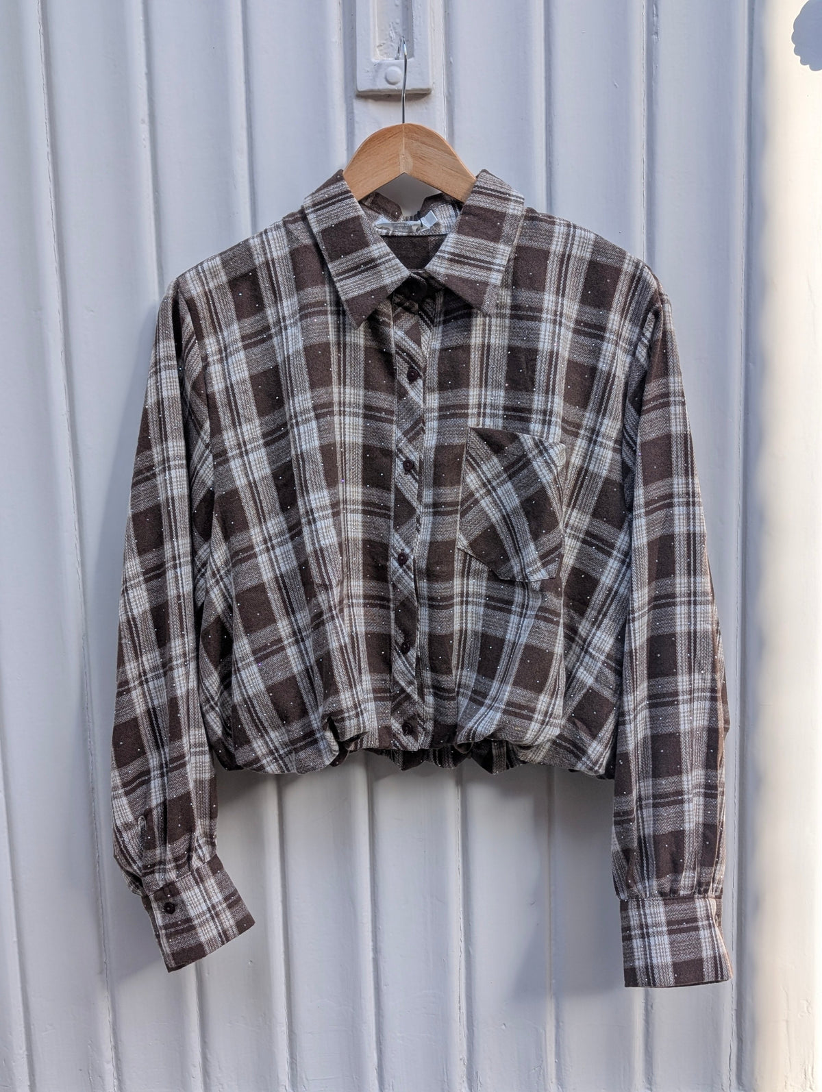 Bowie Checkered Blouse - Brown - Kubanna
