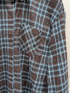 Bowie Checkered Blouse - Brown/Blue - Kubanna