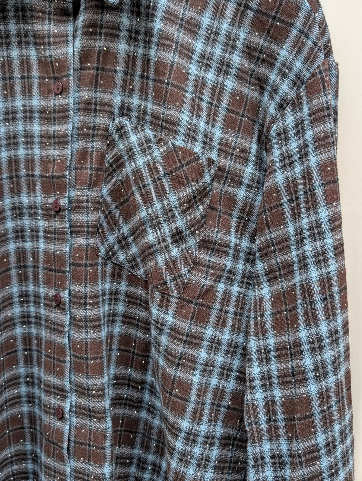Bowie Checkered Blouse - Brown/Blue - Kubanna