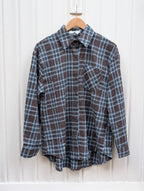 Bowie Checkered Blouse - Brown/Blue - Kubanna