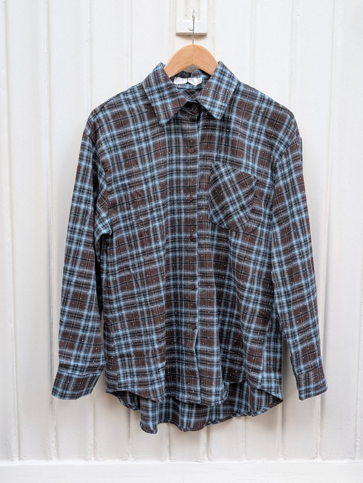 Bowie Checkered Blouse - Brown/Blue - Kubanna