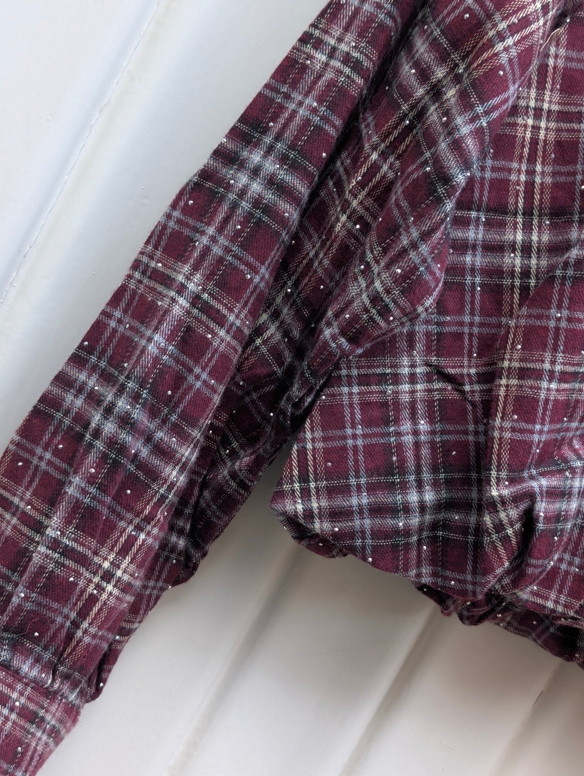 Bowie Checkered Blouse - Wine Red - Kubanna