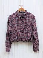 Bowie Checkered Blouse - Wine Red - Kubanna