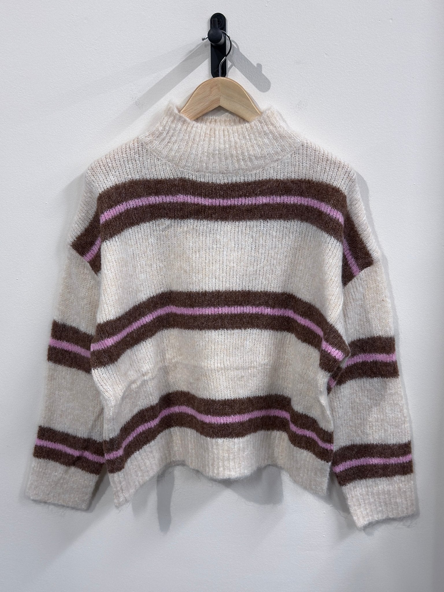 Carmen Knitted Sweater - Beige/Pink - Kubanna