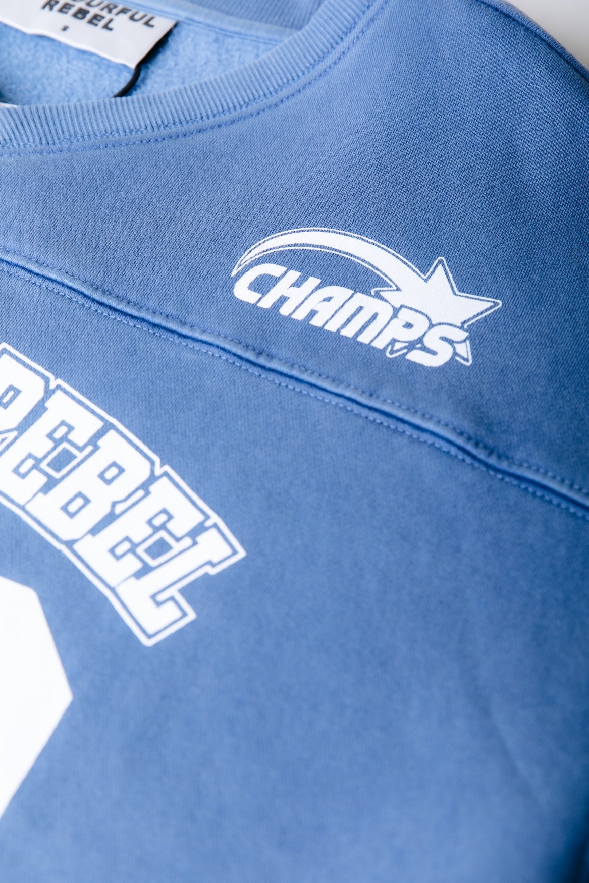 Colourful Rebel CR 33 Washed Baseball Sweater - Blue - Kubanna