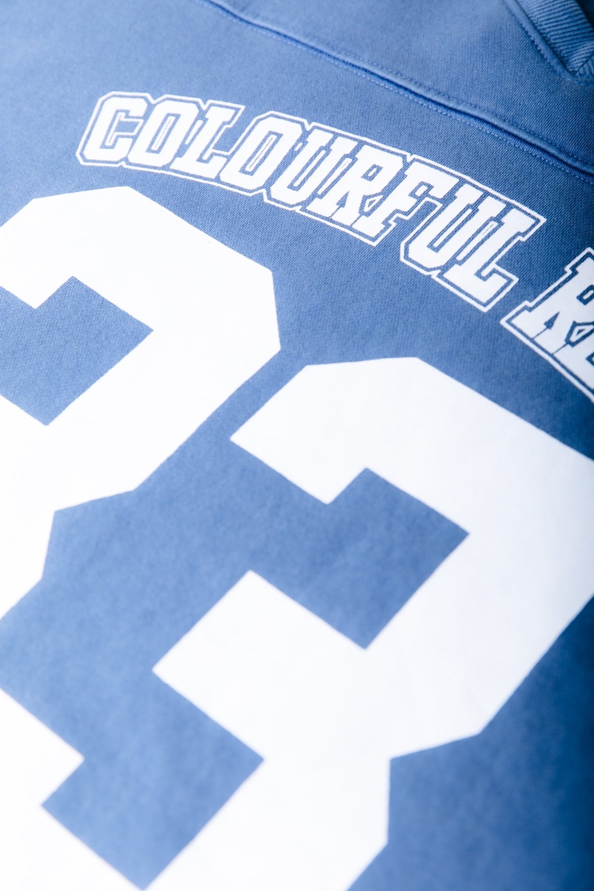 Colourful Rebel CR 33 Washed Baseball Sweater - Blue - Kubanna