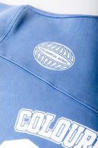 Colourful Rebel CR 33 Washed Baseball Sweater - Blue - Kubanna