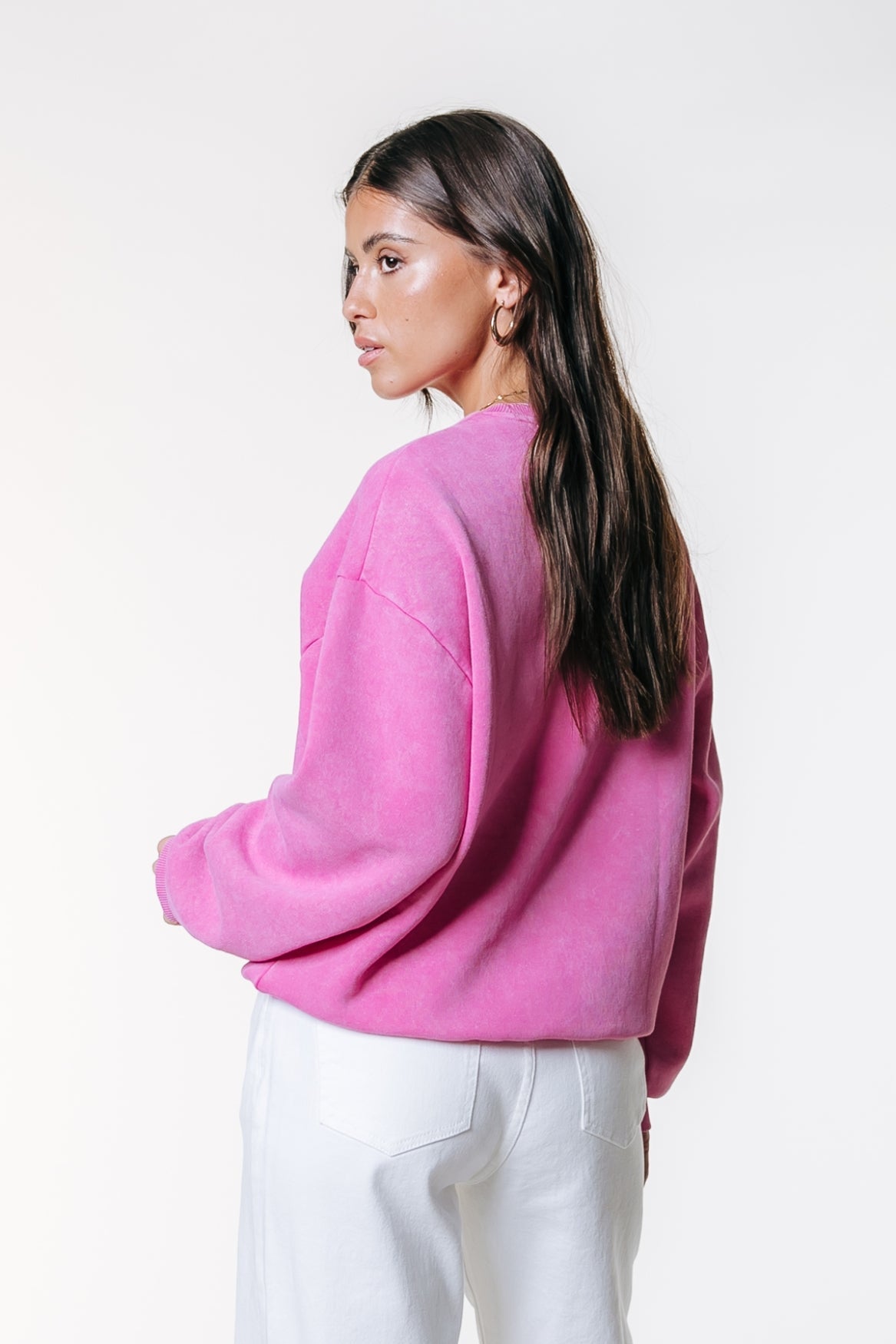 Colourful Rebel CR Athl. Club Acid Washed Sweater - Old Pink - Kubanna