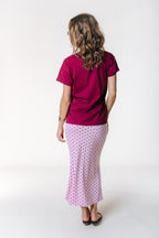 Colourful Rebel Josie Dots Midi Skirt - Light Pink - Kubanna