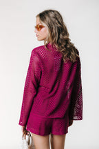 Colourful Rebel Lexi Crochet Blouse - Deep Burgundy - Kubanna
