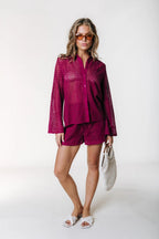 Colourful Rebel Lexi Crochet Blouse - Deep Burgundy - Kubanna