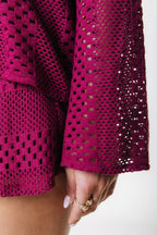 Colourful Rebel Lexi Crochet Blouse - Deep Burgundy - Kubanna
