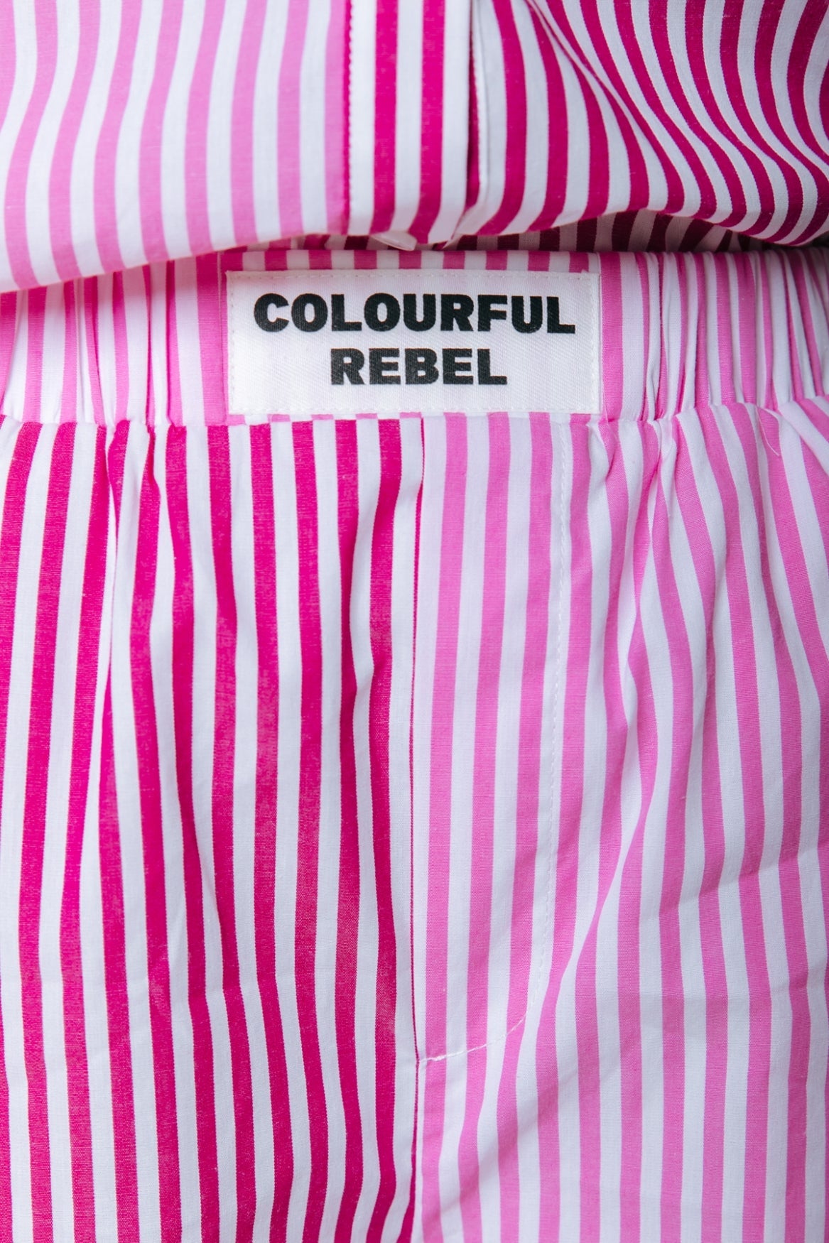Colourful Rebel Lyn Contrast Striped Shorts - Light Pink - Kubanna