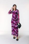 Colourful Rebel Maude Big Flower Maxi Mesh Dress - Purple/Pink - Kubanna
