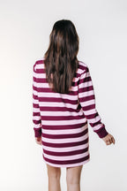 Colourful Rebel Ninny Polo Sweater Dress - Burgundy/Pink - Kubanna