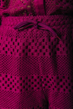 Colourful Rebel Norah Crochet Shorts - Deep Burgundy - Kubanna