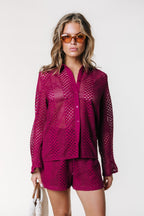 Colourful Rebel Norah Crochet Shorts - Deep Burgundy - Kubanna