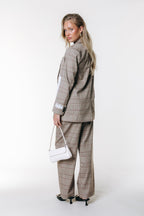 Colourful Rebel Paris Check Patch Blazer - Brown - Kubanna