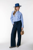 Colourful Rebel Talia Striped Blouse - White/Blue - Kubanna