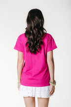 Colourful Rebel Uni Logo Boxy T-shirt - Dark Fuchsia - Kubanna