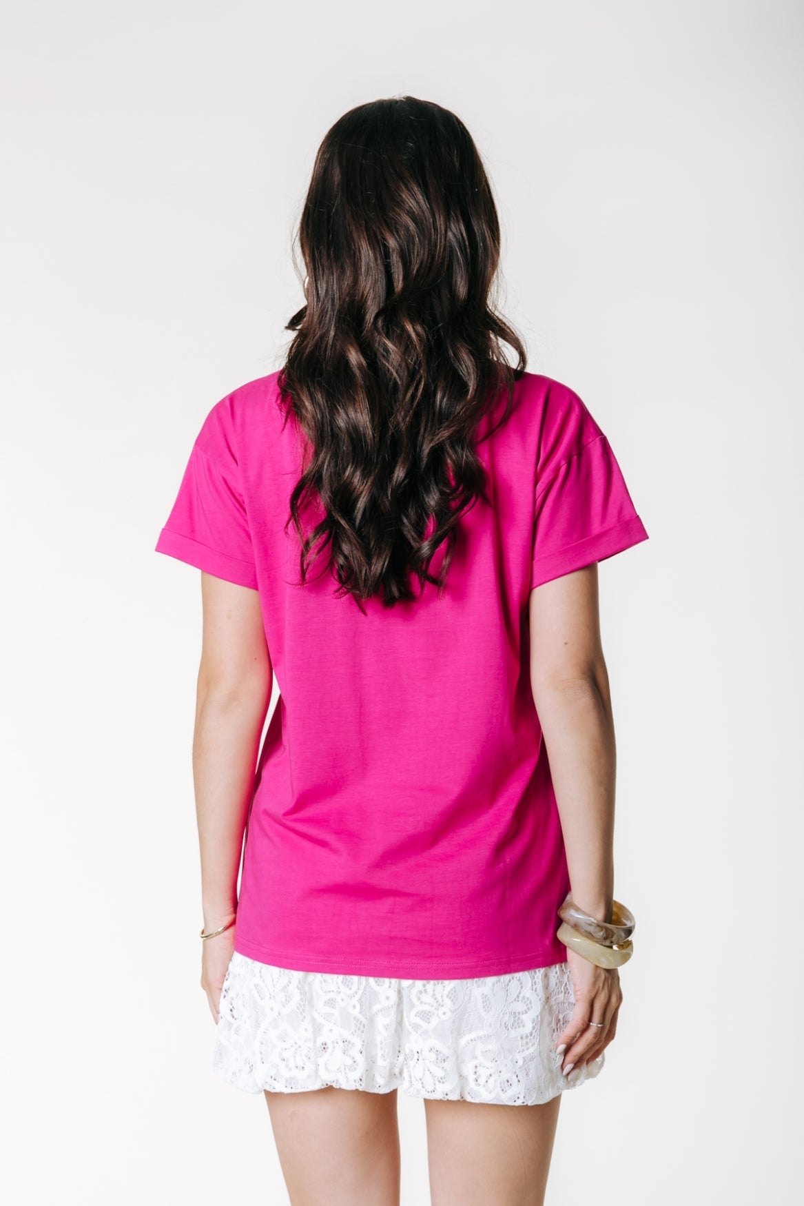 Colourful Rebel Uni Logo Boxy T-shirt - Dark Fuchsia - Kubanna