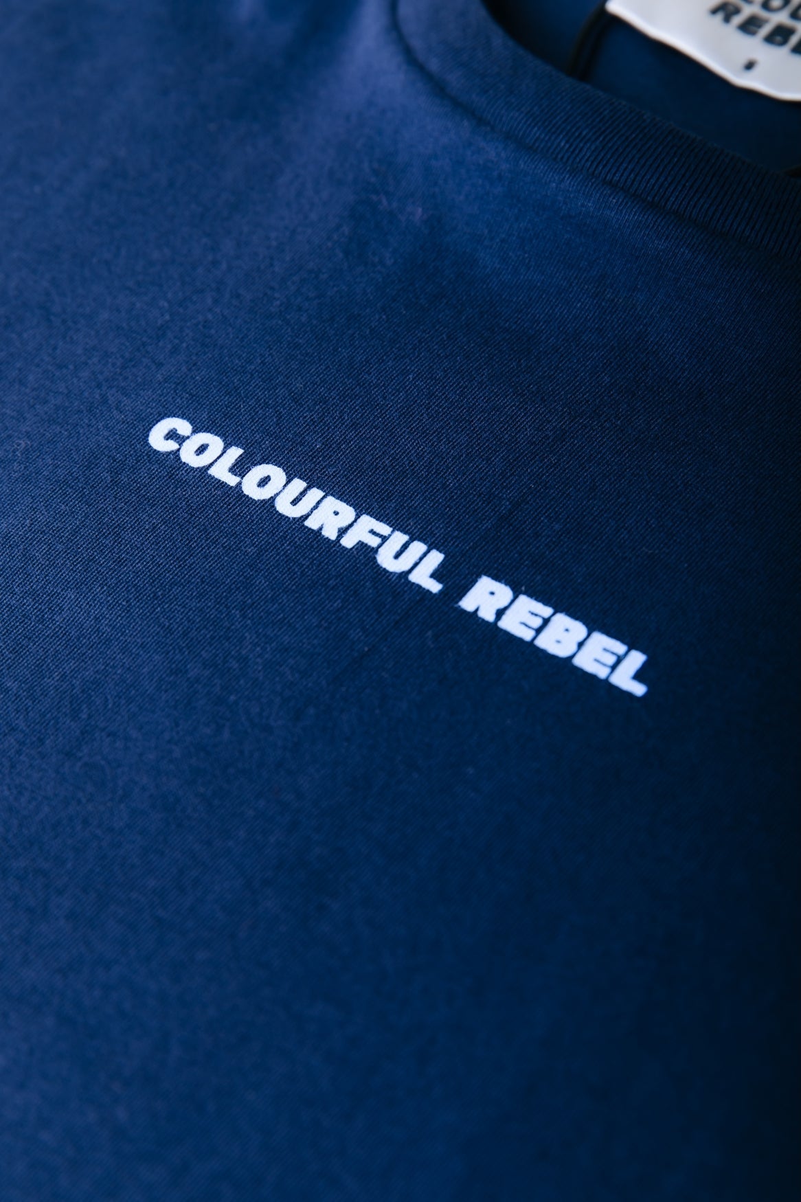 Colourful Rebel Uni Logo Boxy T-shirt - Navy Blue - Kubanna