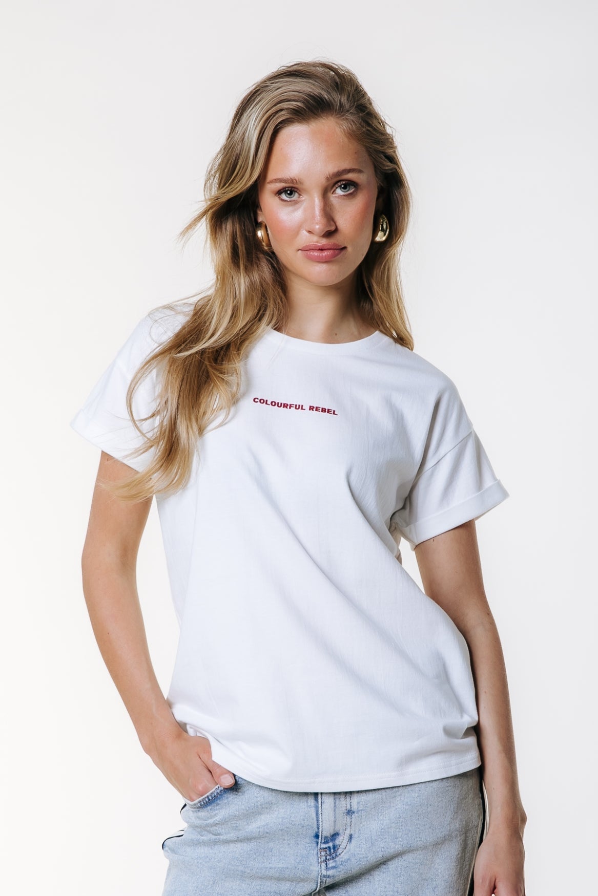 Colourful Rebel Uni Logo Boxy T-shirt - White - Kubanna