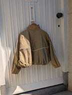 Contrast Line Track Jacket - Khaki - Kubanna