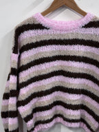 Daisy Knitted Sweater - Pink/Taupe - Kubanna