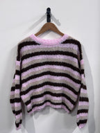 Daisy Knitted Sweater - Pink/Taupe - Kubanna