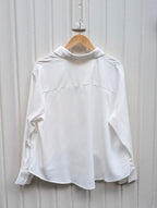 Daisy V-neck wrap blouse - White - Kubanna