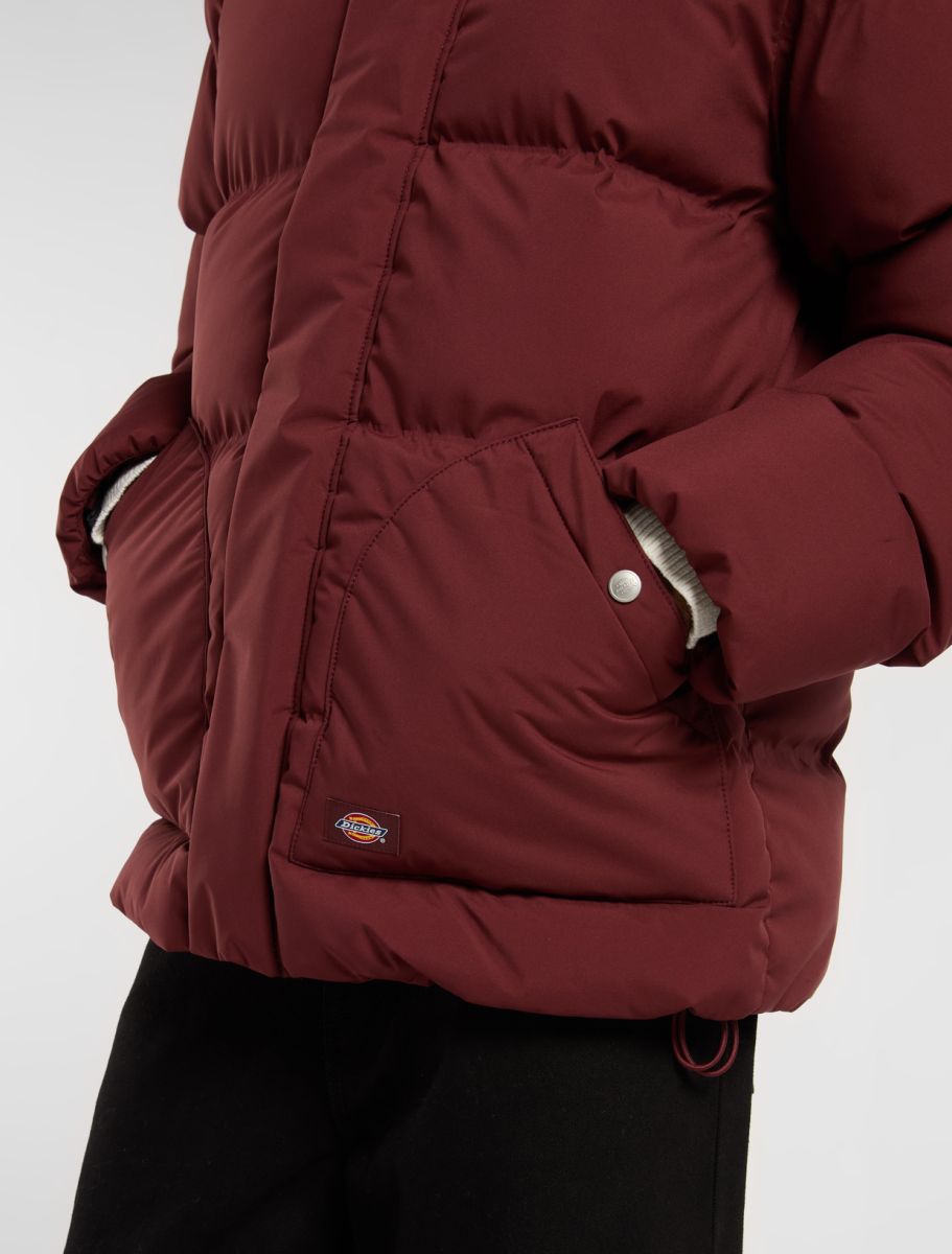 Dickies Eagleville Hooded Puffer Jacket - Burgundy - Kubanna