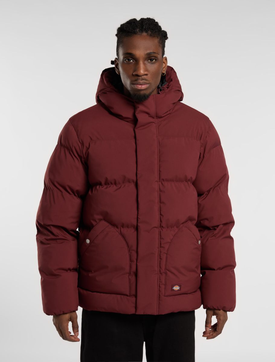 Dickies Eagleville Hooded Puffer Jacket - Burgundy - Kubanna