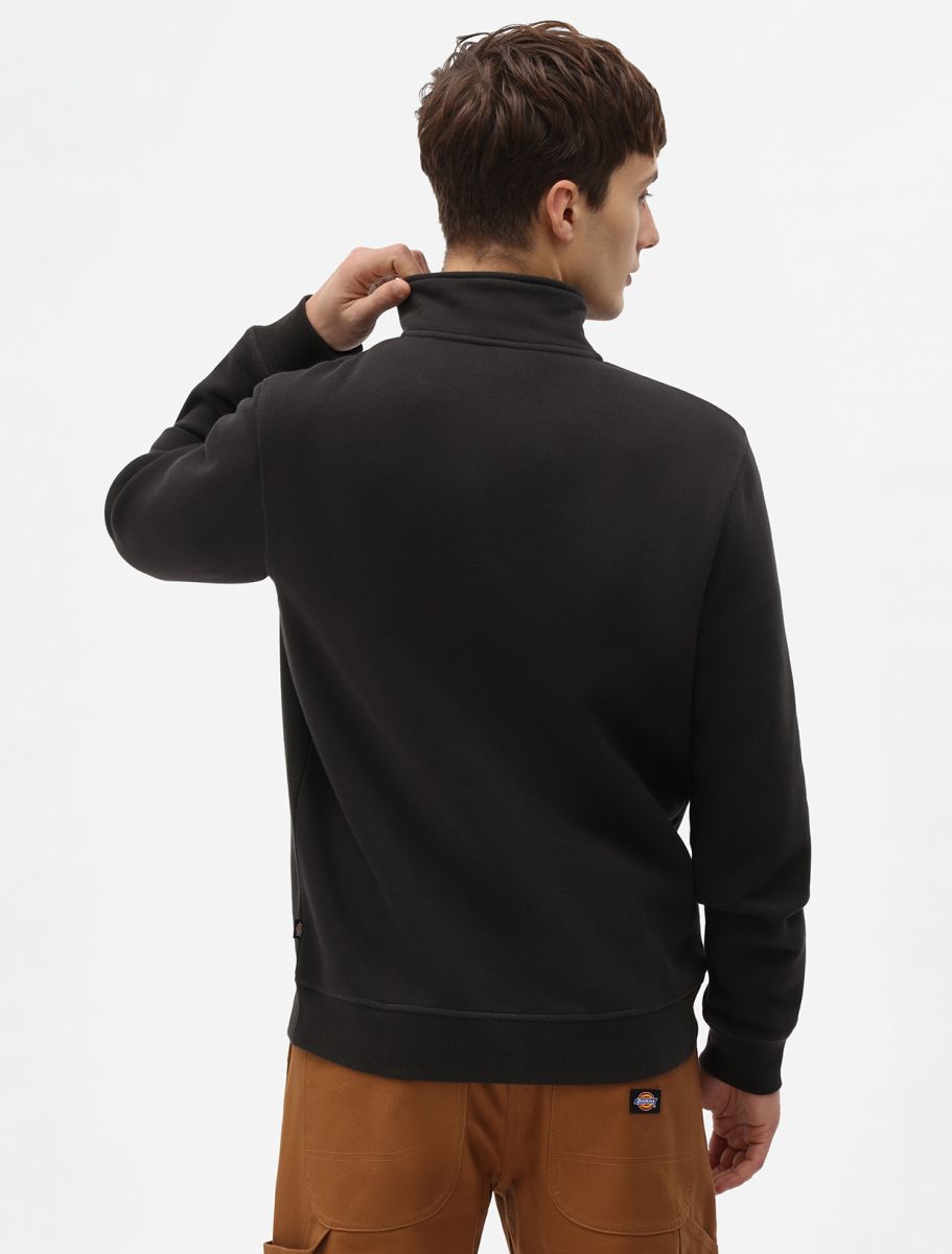 Dickies | Oakport Quarter Zip Sweater - Black - Kubanna