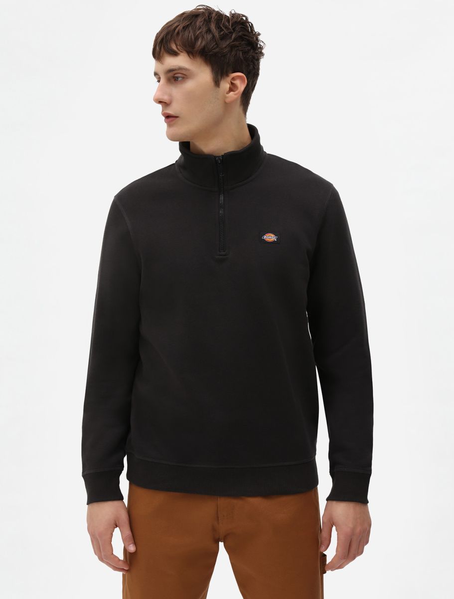 Dickies | Oakport Quarter Zip Sweater - Black - Kubanna
