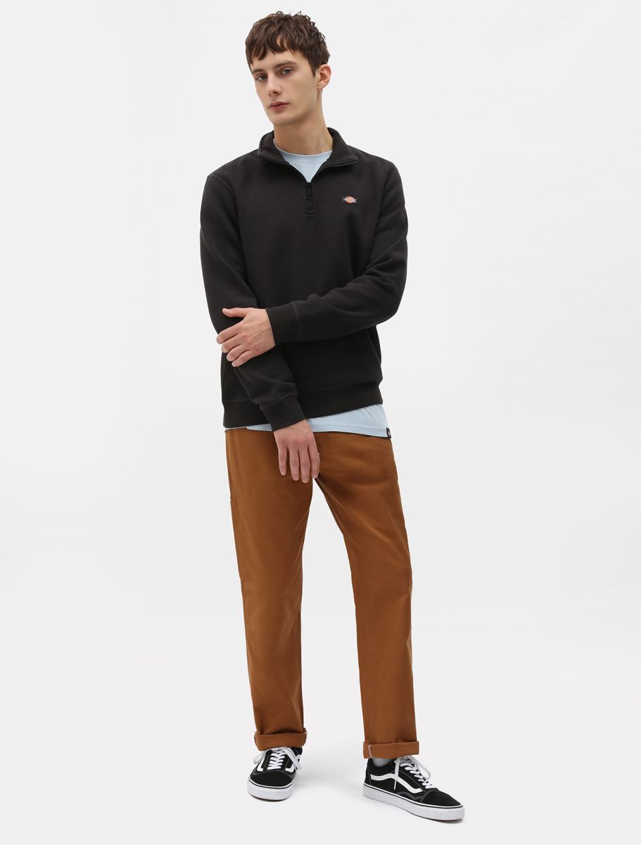 Dickies | Oakport Quarter Zip Sweater - Black - Kubanna