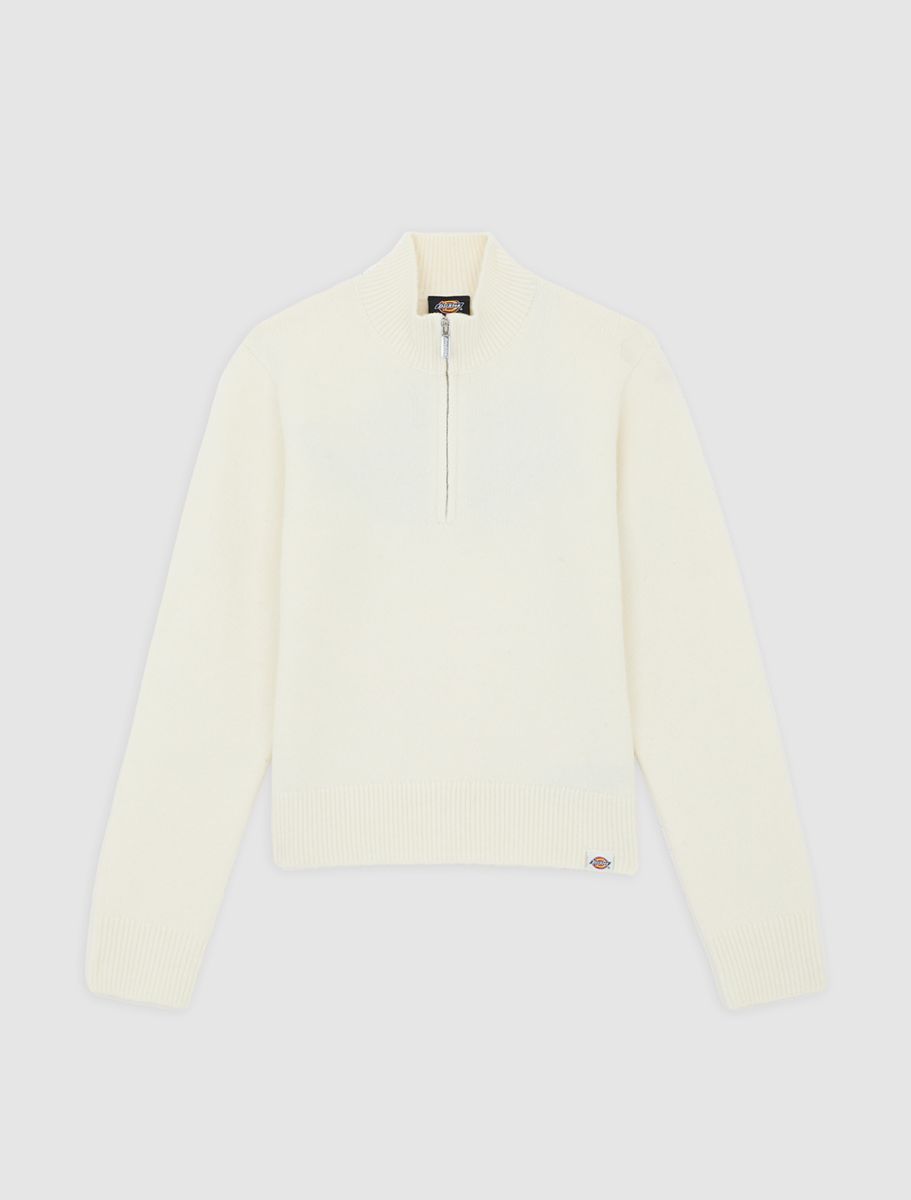 Dickies Ruston Quarter Zip Sweater - Beige - Kubanna