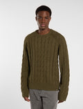 Dickies Vanleer Cable Sweater - Military Green - Kubanna