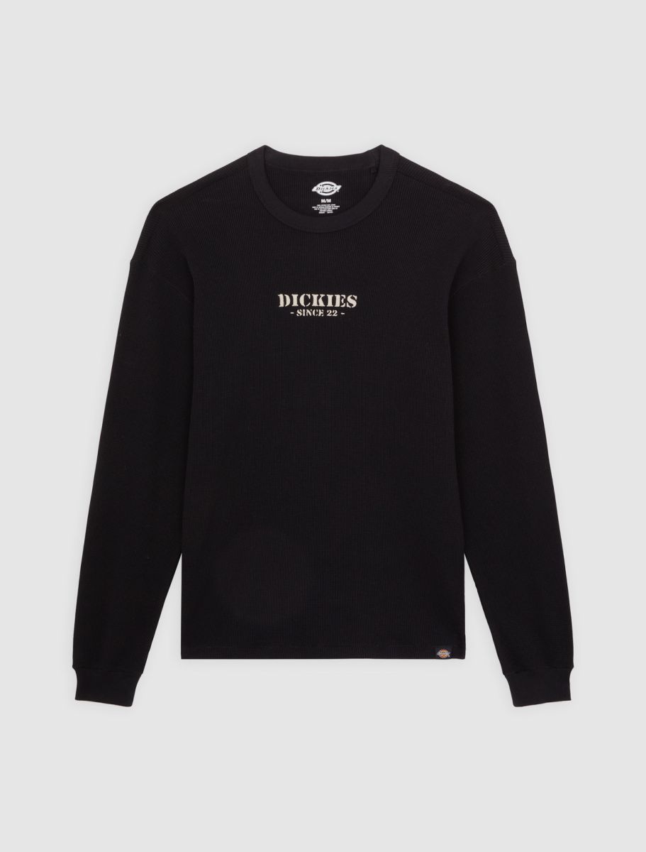 Dickies Waffle Long Sleeve T-shirt - Black - Kubanna