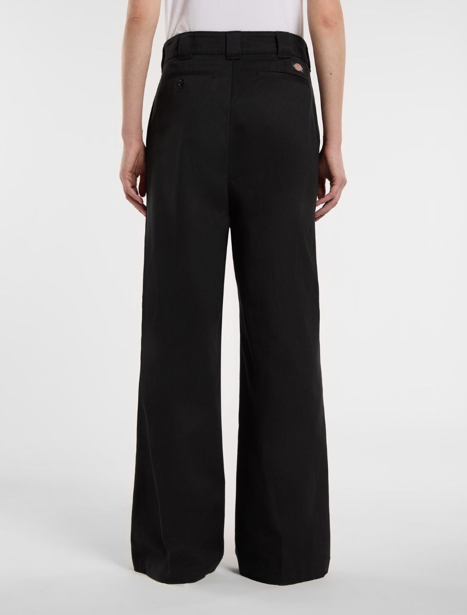 Dickies Wide Leg Work Trousers - Black - Kubanna