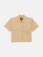 Dickies Cropped S/S Work Shirt - Khaki - Kubanna