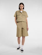Dickies Cropped S/S Work Shirt - Khaki - Kubanna