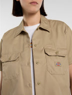 Dickies Cropped S/S Work Shirt - Khaki - Kubanna
