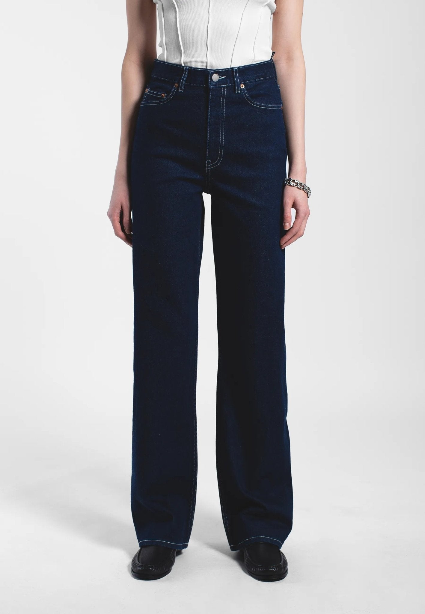Dr. Denim Echo High Straight Jeans - Bay Rinse Contrast - Kubanna