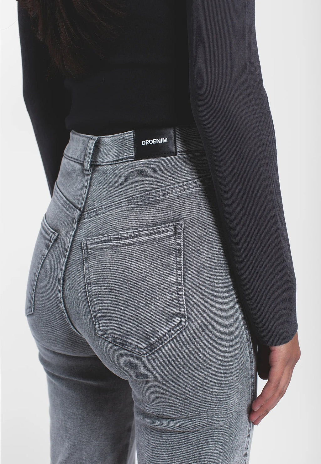 Dr. Denim Moxy High Straight Jeans - Ash Grey - Kubanna