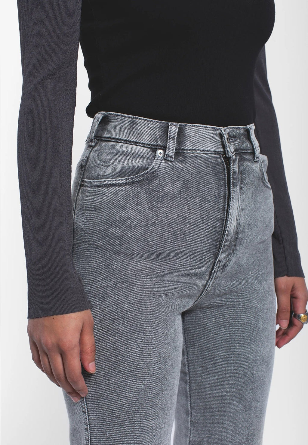 Dr. Denim Moxy High Straight Jeans - Ash Grey - Kubanna