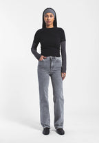 Dr. Denim Moxy High Straight Jeans - Ash Grey - Kubanna