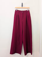 Elara Tailored Pants – Burgundy - Kubanna