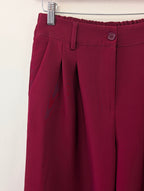 Elara Tailored Pants – Burgundy - Kubanna