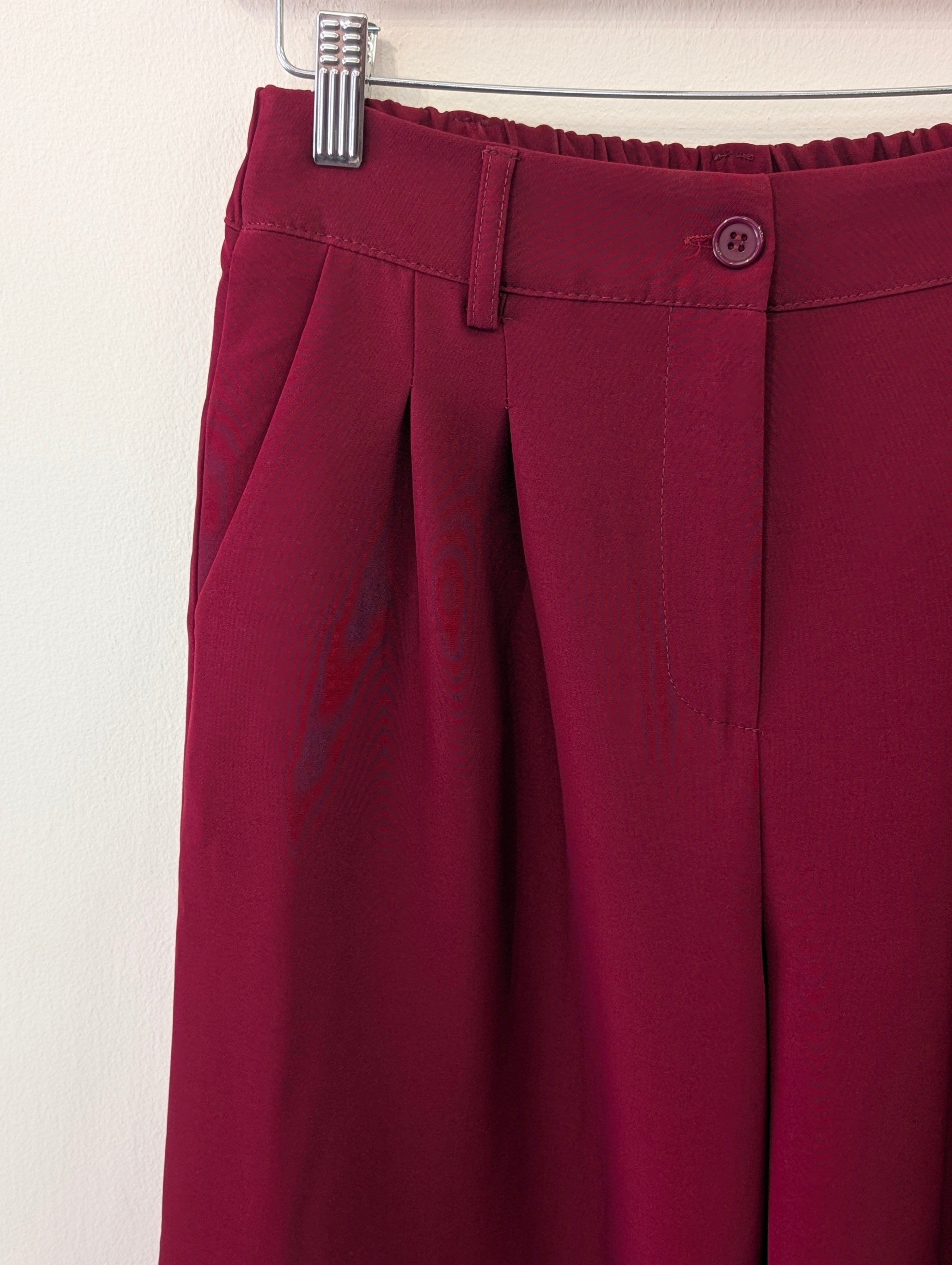 Elara Tailored Pants – Burgundy - Kubanna
